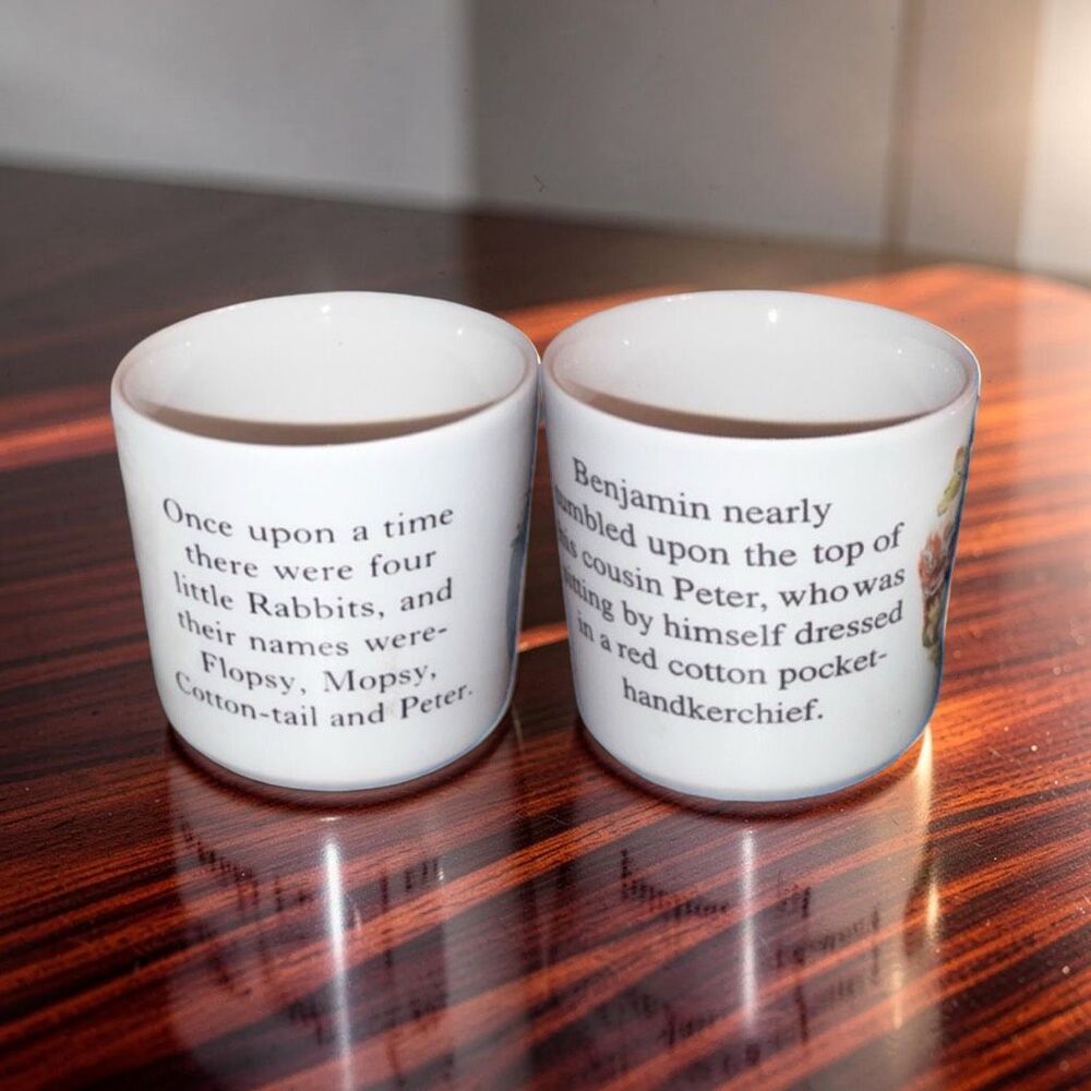 Vintage Frederick Warne & Co. Wedgewood 1993 PETER RABBIT & BENJAMIN BUNNY Cups - Picture 3 of 6
